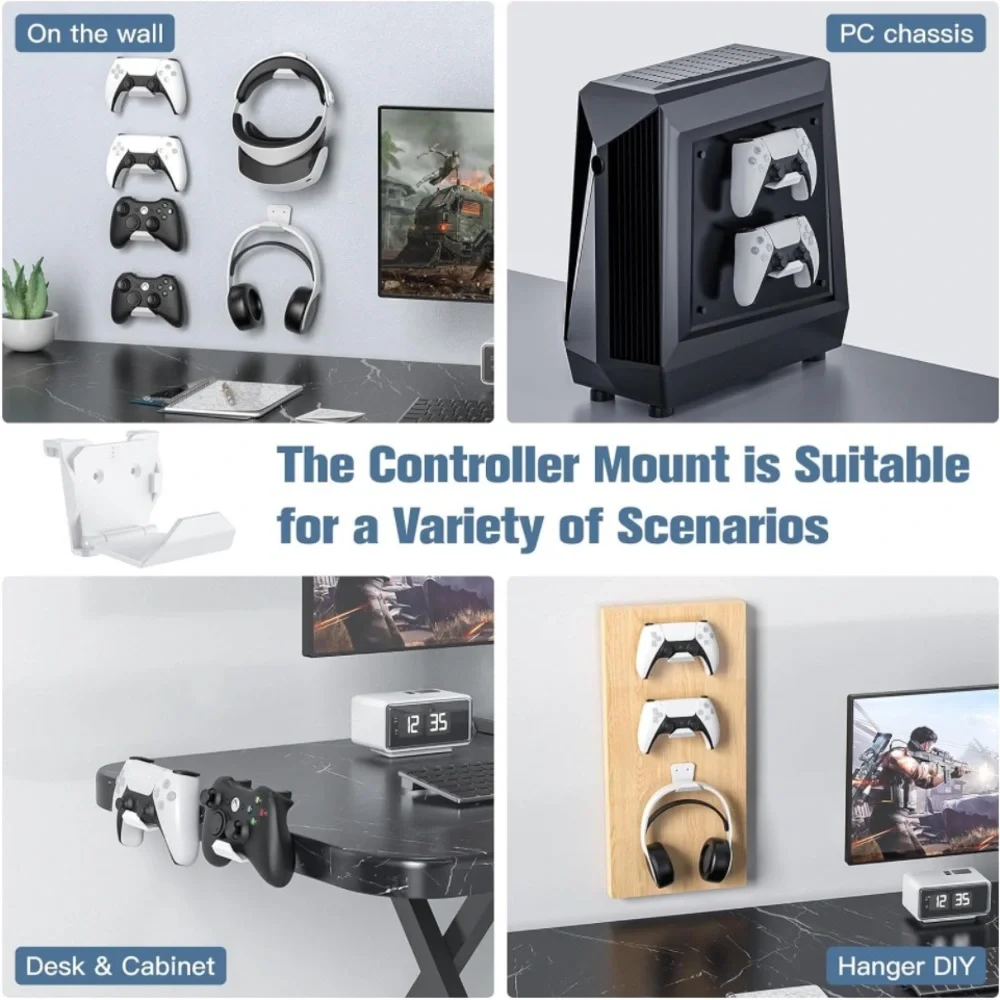 New Controller Wall Mount Holder 8 Pack ( White)